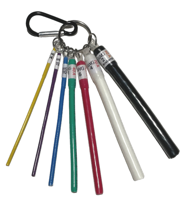 AWG wire gauge sample for amperage assessment